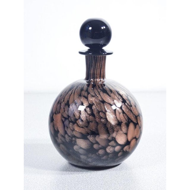 Pair of bottles with blown glass stoppers, designed by carlo moretti origin italy period 1970s brand carlo moretti...