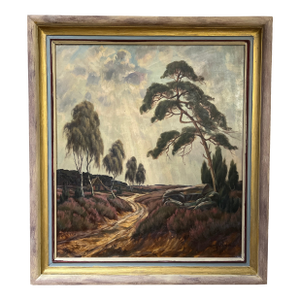 Early 20 Th Century Oil on Board European German School Landscape Scene Framed Signed