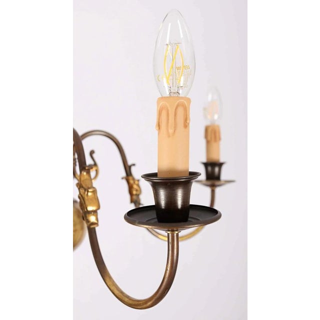 Five-Armed Flemish Chandelier in Brass For Sale - Image 6 of 6