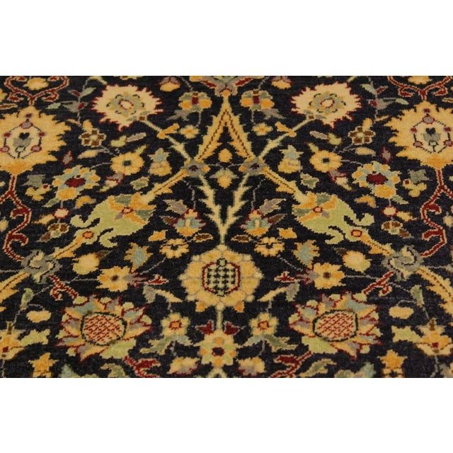 1980s Shabby Chic Blue/Red Turkish Hand-Knotted Rug -4'1 X 6'1 For Sale - Image 4 of 8