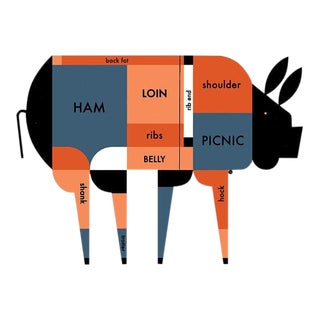 Contemporary Pig Meat Kitchen Poster For Sale