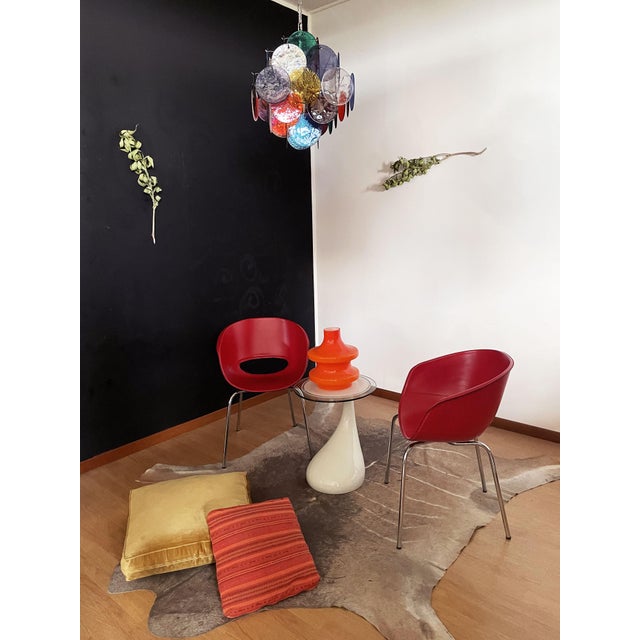 Brown Vintage Italian Murano Chandelier with 36 Multicolored Disks, 1990 For Sale - Image 8 of 18