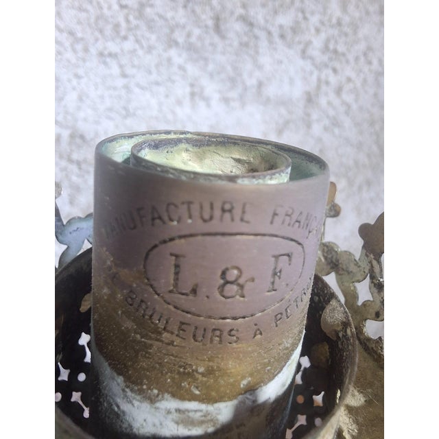 Napoleon III Oil Lamp in Griotte Red Marble and Amethyst Glass For Sale - Image 5 of 9