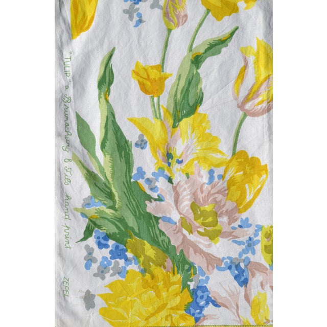Brunschwig and Fis “Tulip” Hand Printed Cotton Fabric Sample For Sale - Image 9 of 11