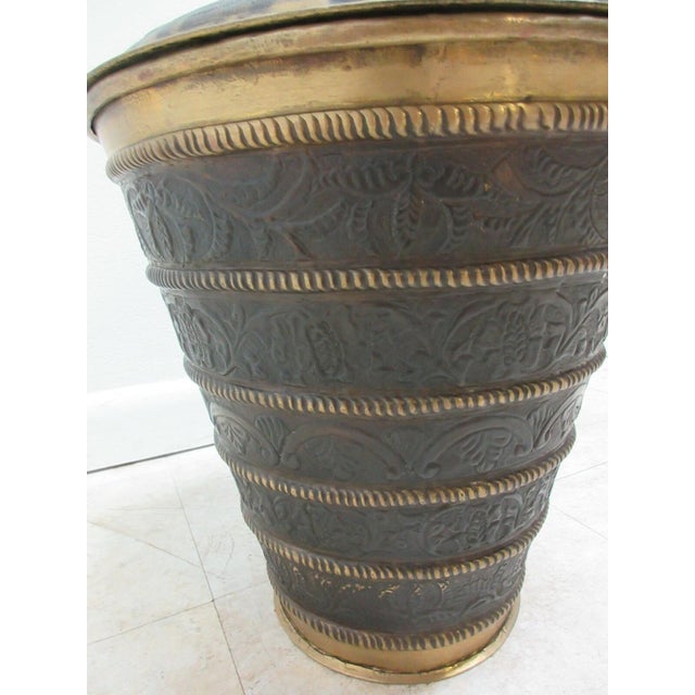 1990s John Richard Brass Acanthus Bowl Urn Storage Planter French Regency For Sale - Image 5 of 9