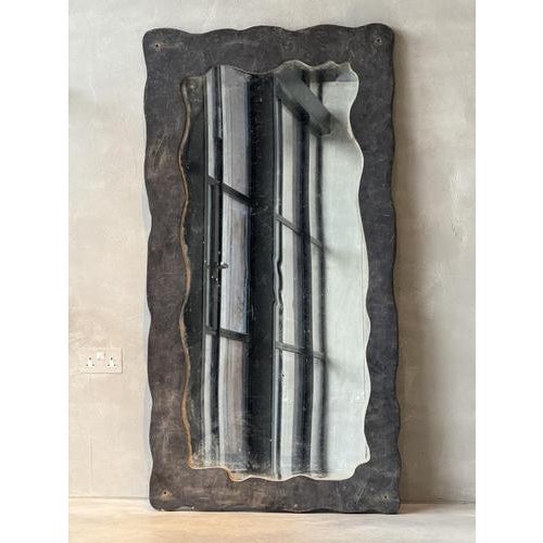 Brutalist Vintage French Composite Concrete Mirror, 1970s For Sale - Image 3 of 11