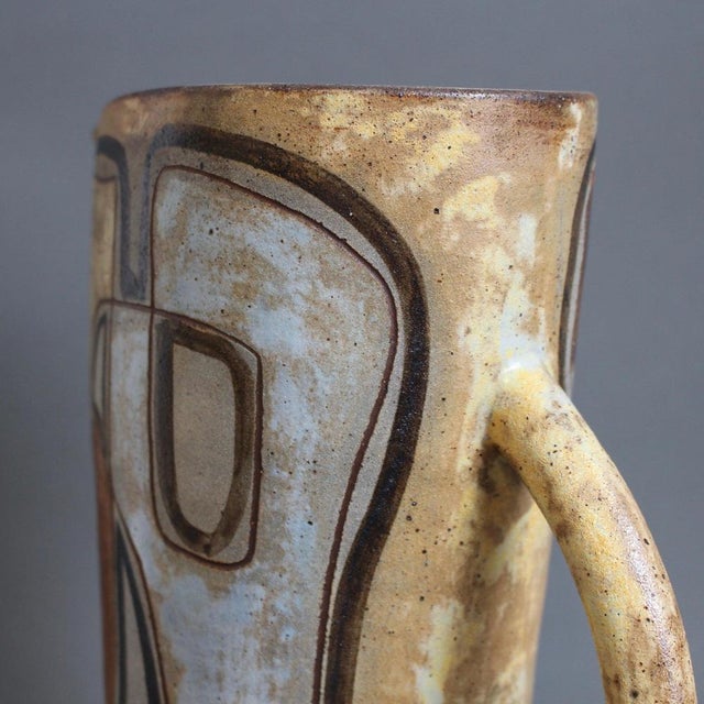 Vintage French Ceramic Pitcher with Abstract Motif by Alexandre Kostanda, 1960s For Sale - Image 15 of 18
