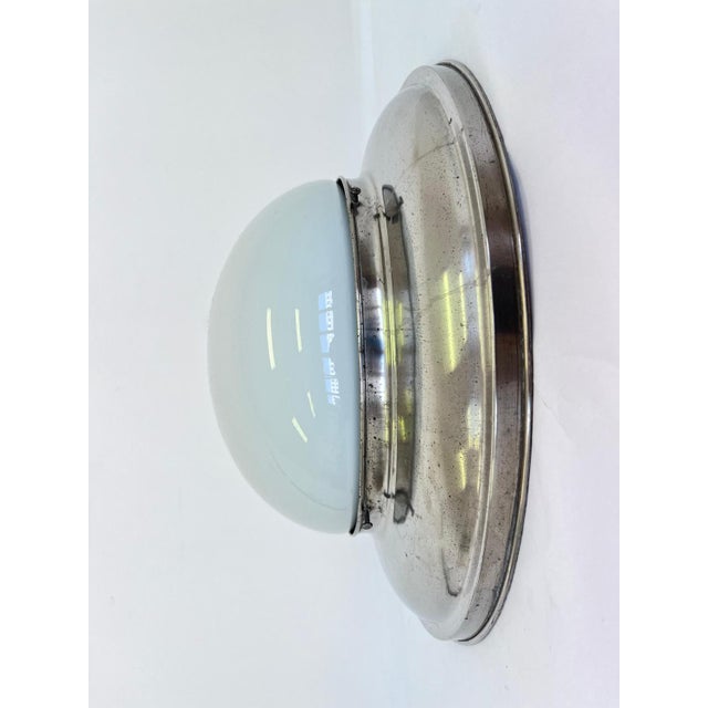 1930s Big Bauhaus Chrome Ceiling Lamps, 1930s, Set of 3 For Sale - Image 5 of 10