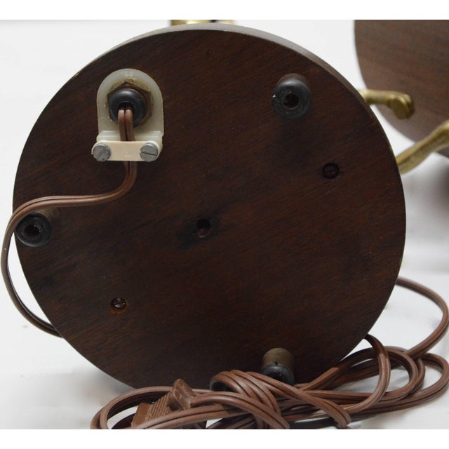 Gold Vintage Solid Brass Horse Lamp With Shade For Sale - Image 8 of 9