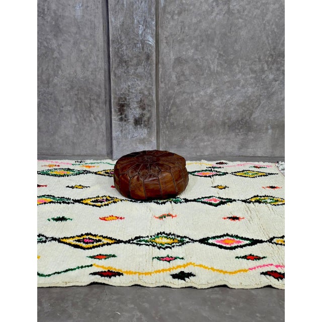 Handwoven Azilal Wool Moroccan Rug - 7.3 X 6.4 Ft For Sale In Cleveland - Image 6 of 8