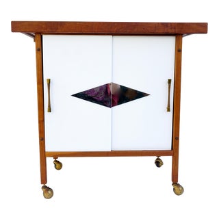 Mid-Century Danish Modern Teak Bar Cart For Sale