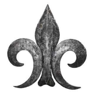 Wrought Iron Fleur De Lys Heraldic Lily, 1950s For Sale
