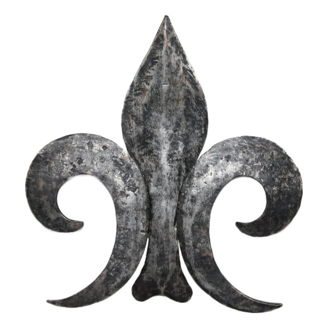 Wrought Iron Fleur De Lys Heraldic Lily, 1950s For Sale