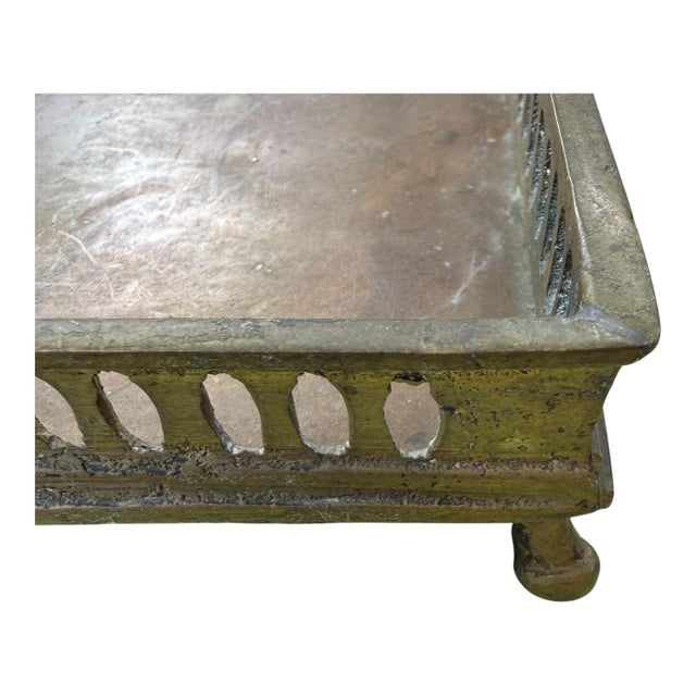 Hollywood Regency Vintage Brass Gallery Tray / Catchall For Sale - Image 3 of 8