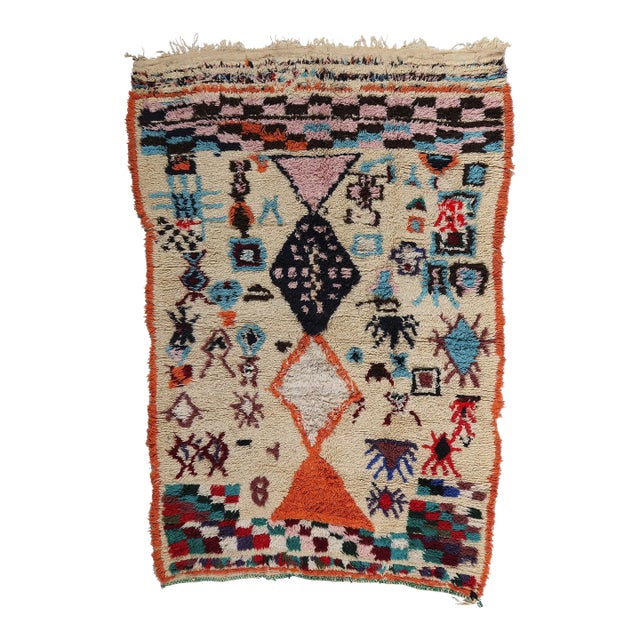 Vintage Moroccan Azilal Rug - 05'07 X 08'06 For Sale