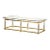 Brass Lucite and Glass Coffee Table For Sale