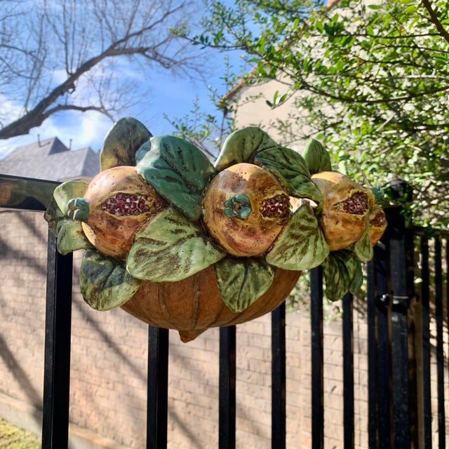 Antique French Majolica Barbotine Wall Pocket / Planter / Jardinière For Sale In Dallas - Image 6 of 7