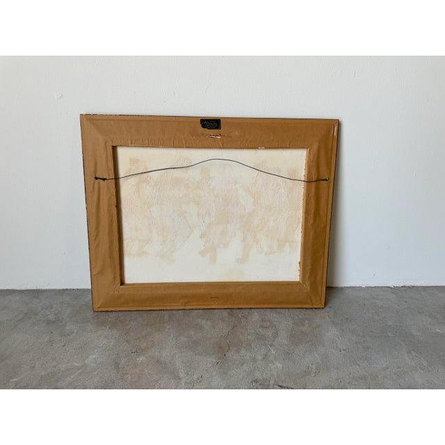 1969 Vintage Razl Jewish Figurative Oil on Canvas Painting, Framed For Sale - Image 9 of 10