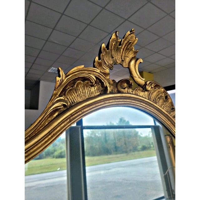 Louis XV Style Gilded Floor Mirror, 1950s For Sale - Image 3 of 13