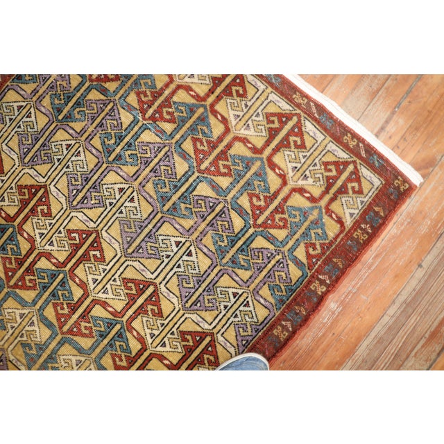 Textile Vintage Turkish Anatolian Scatter Rug - 3'7" x 5'7" For Sale - Image 7 of 9