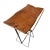 Brown Little Industrial Brown Leather & Metal Folding Portable Stool For Sale - Image 8 of 9