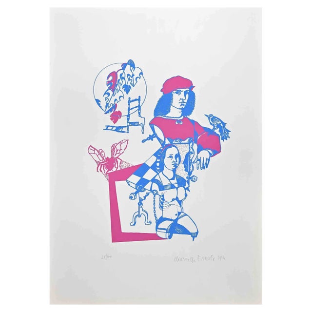 Marcello Ercole, Figures, Original Lithograph, 1971 For Sale