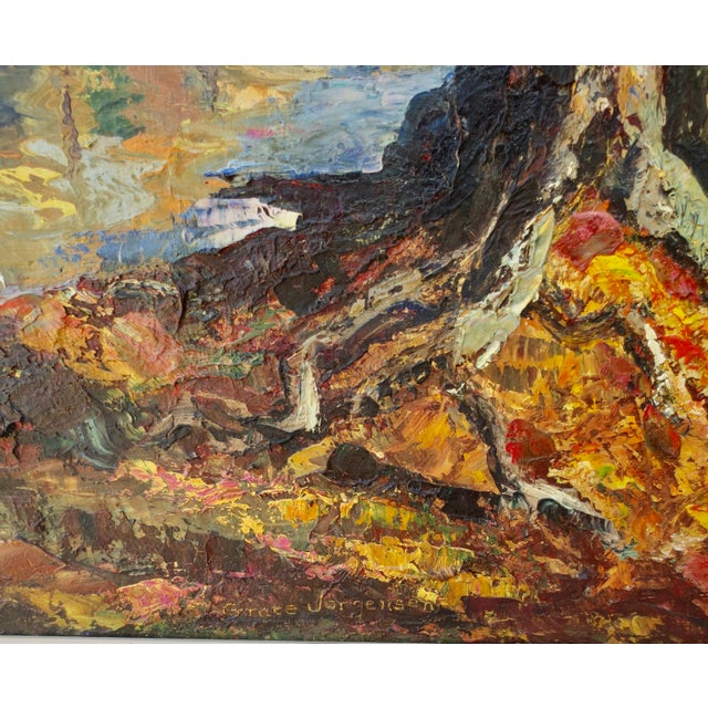 Mid-Century Modern 1971 Grace Jorgensen Landscape "Forest at Sunset" For Sale - Image 3 of 11