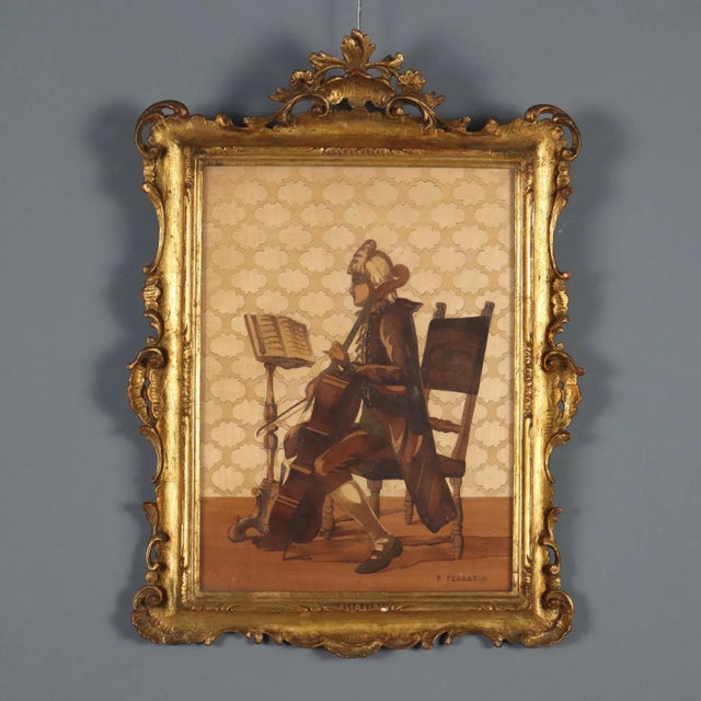 Francesco Ferrario, The Cellist, 1930, Canvas, Framed For Sale - Image 12 of 12