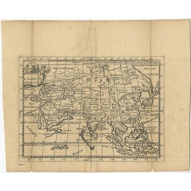Antique map titled 'L’Asie la feuille exc'. Old map of Asia. The map contains several misshaped coastlines and distorted...