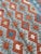 Hand-Woven Afghan Kilim Rug | Vibrant Geometric Design in Blue and Orange For Sale - Image 9 of 11