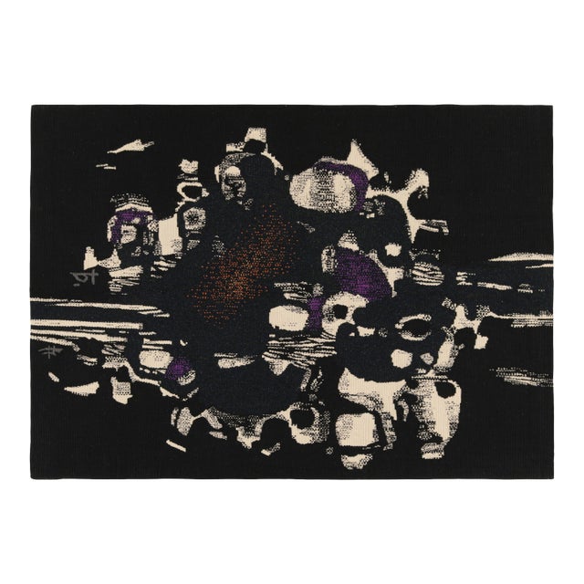 Signed Vintage Andre Borderie Tapestry With Abstract Patterns - Rug & Kilim For Sale