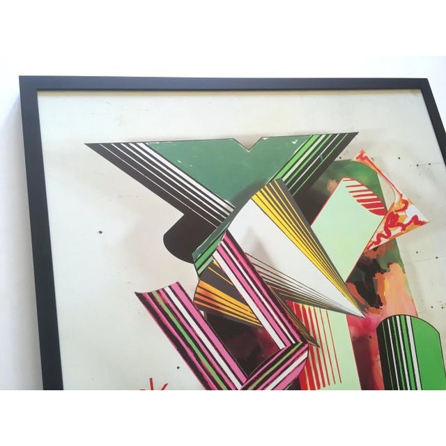 Green Frank Stella Vintage 1987 Lithograph Photo Print Framed Museum of Modern Art Collector's Exhibition Poster For Sale - Image 8 of 13