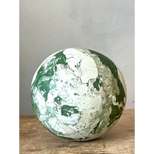 Late 20th Century Boho Artisanal Pigmented Plaster Scagliola Sphere For Sale - Image 5 of 5