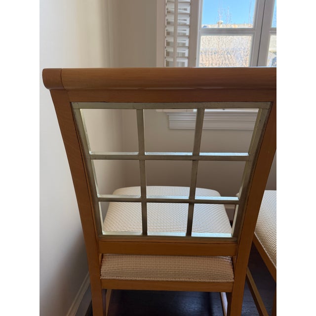 Wood Pair of Custom Piano Chairs With Woven Leather Seats For Sale - Image 7 of 8