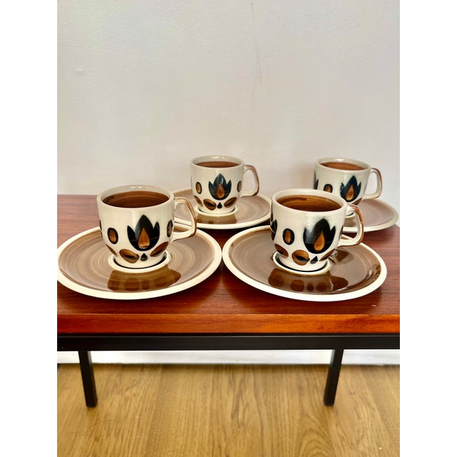 Kimono Coffee Service of Cups and Saucers from Boch La Louviere, Belgium, 1960s, Set of 8 For Sale - Image 9 of 9