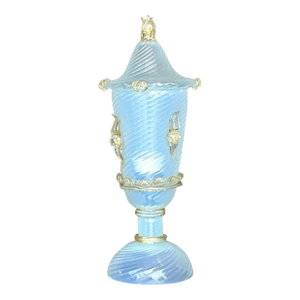 Vintage Italian Swirl Glass Lidded Lamp After Murano