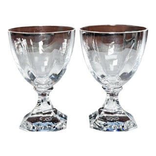 1990s St. Louis ‘Saint Cloud’ Crystal Claret Glasses | Set of 2 For Sale