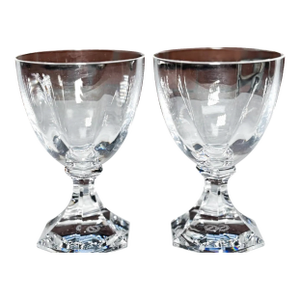 1990s St. Louis ‘Saint Cloud’ Crystal Claret Glasses | Set of 2