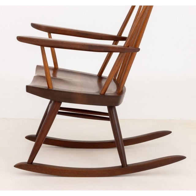 George Nakashima Walnut New Rocking Chair, 1962 For Sale - Image 11 of 11