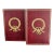 20th Century Red Leather Brass Laurel Wreath Bookemds a Pair For Sale