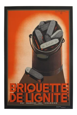 Original 1930 Briquette De Lignite Poster by Pierre Fix-Masseau