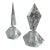 Vintage Cut Crystal Perfume Bottles – Geometric Stoppers (Set of 2) For Sale