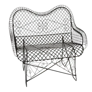 Antique Victorian French Iron Wire Loveseat