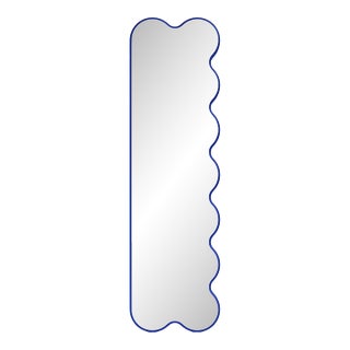 Hvyli Q9 - Narrow Modern Asymmetrical Blue Mirror by Oitoproducts For Sale