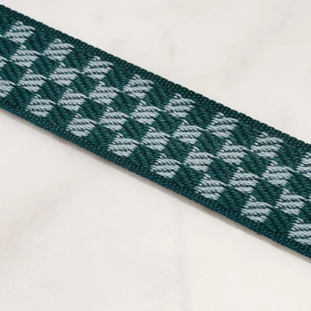 Traditional Sample - Schumacher Zee Tape Narrow, Teal For Sale - Image 3 of 4