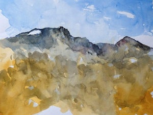 Gore Range from Vail (Andrew Wilson's Peak) by Timothy J. Standring | Watercolor on paper Mountain landscape.