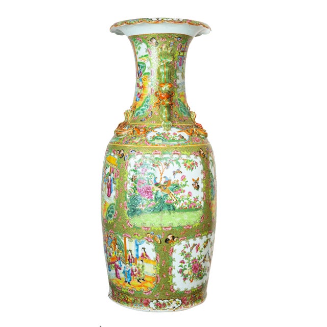 Chinese Canton Famille Rose Large Baluster Vase, Qing Dynasty, Ca. 1840 For Sale - Image 3 of 13