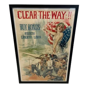 Early 20th Century WW1 Howard Chandler Christy Liberty Loan Poster, Framed