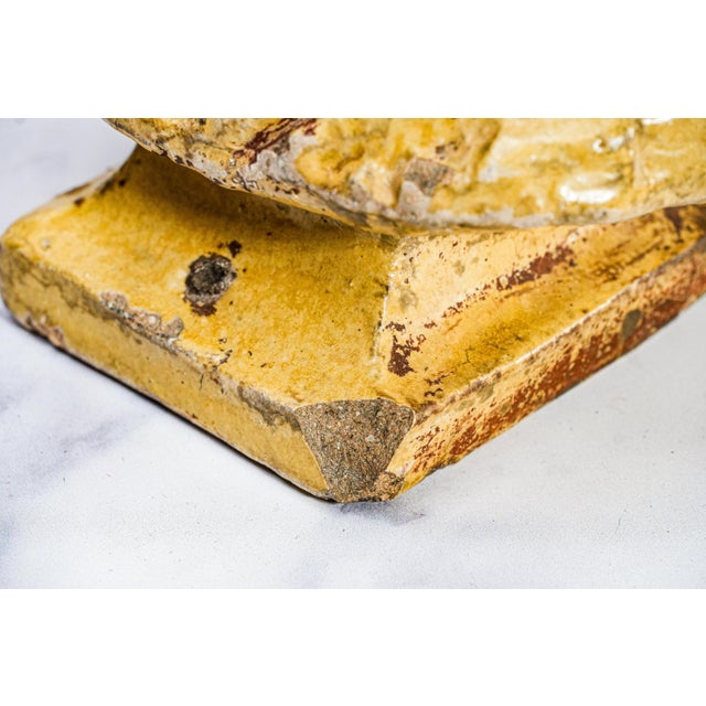 Expressive Majolica Bust Statue Native American Indian Chief Rich Antique Character Western For Sale - Image 14 of 15