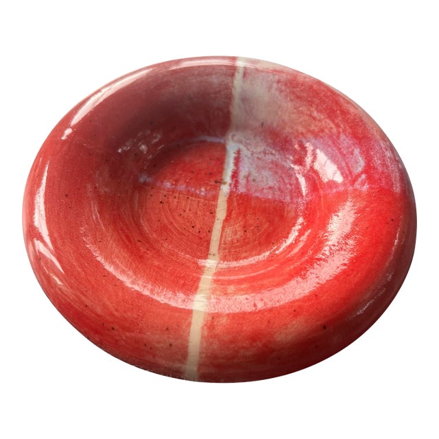 Red Handmade Pottery Trinket Dish For Sale